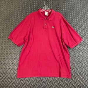 Lacoste Polo Shirt Men's Size 8 XL‎ Red Short Sleeve Classic Fit 100% Cotton
